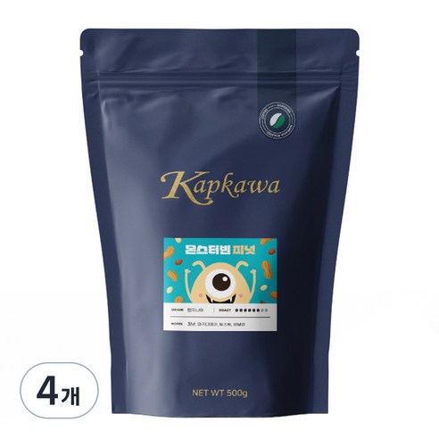 캅카와 몬스터빈 피넛 커피, 모카포트, 500g, 4개