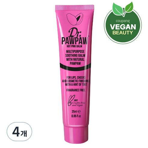 닥터포포 틴티드 컬러 멀티밤 25ml, 핫핑크, 4개