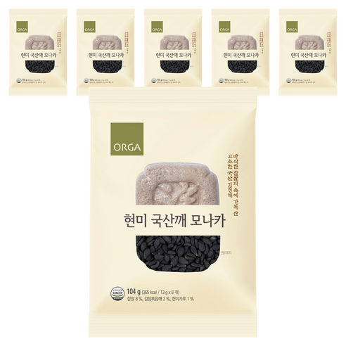 올가홀푸드 현미 국산깨 모나카, 104g, 6개