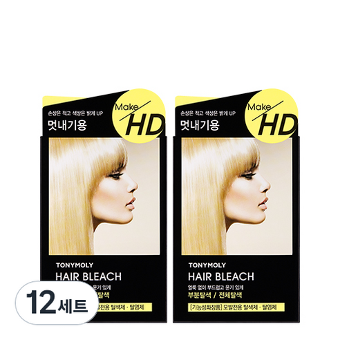 토니모리 메이크 에이치디 헤어블리치 1제 10g + 2제 30ml 세트, 12세트