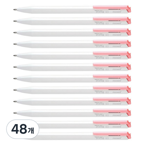 모나미 트리피스 볼펜 0.5mm, 파스텔 핑크, 48개