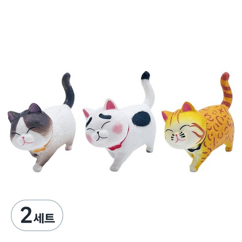 월드크린 산책 고양이 2세대 C타입 피규어 세트, 2세트