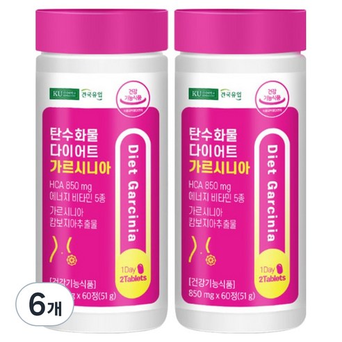 건국유업 탄수화물 다이어트 가르시니아 51g, 60정, 6개
