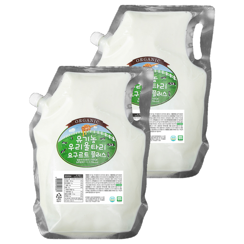유기농우리울타리 유기가공식품 인증 요구르트 플러스, 2L, 1개입, 2개