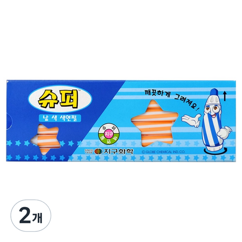 지구화학 슈퍼 색연필 낱색 연주황 12p, 2개, 1색