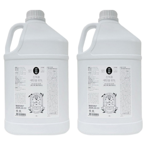 정말싫다 소독 에탄올, 2개, 4L