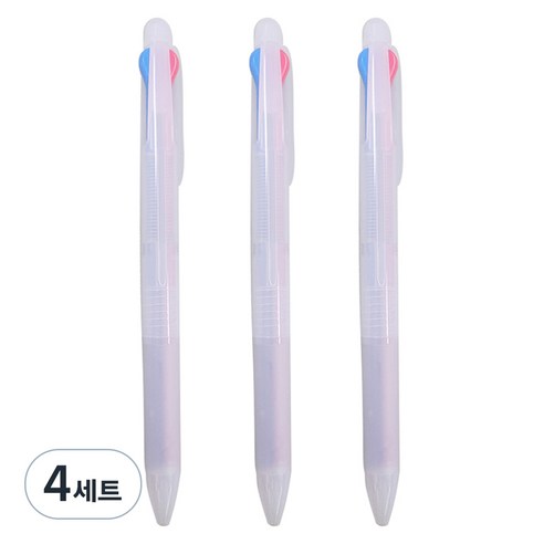 문구담 삼색펜 3p, 검정 + 파랑 + 빨강(삼색펜), 4세트