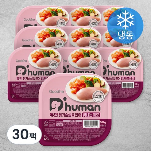 듀먼 전연령용 강아지 빛나는피모 화식사료, 닭+연어, 50g, 30개