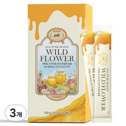 더해담 프리미엄 야생화 벌꿀스틱 10개입, 120g, 3개