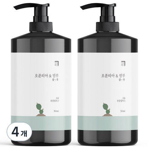 살림백서 오푼티아 앤 밤부 퍼퓸 샴푸 유칼립투스향, 500ml, 4개
