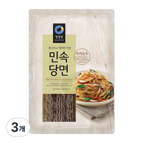 청정원 민속 당면, 1kg, 3개
