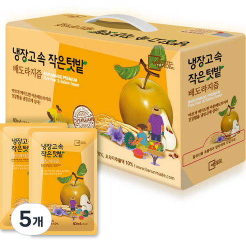 냉장고 속 작은 텃밭 배도라지즙, 2.4L, 5개