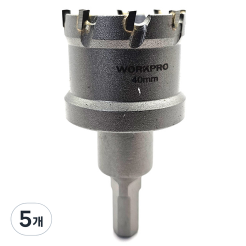 워크프로 일체형 초경홀소 40mm WP403116, 5개