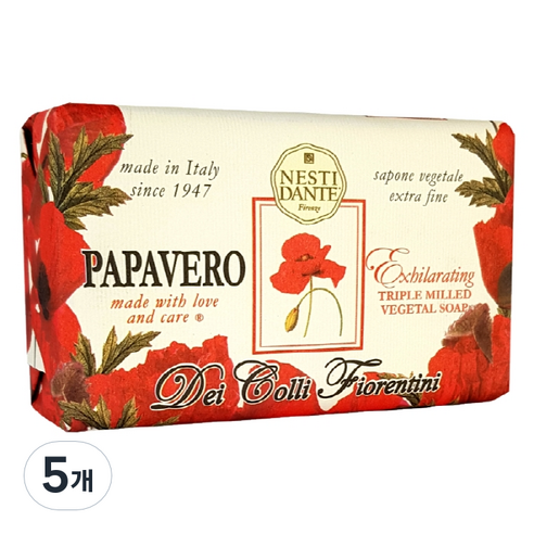 네스티단테 데이콜리 피오렌티니 비누 양귀비, 250g, 5개