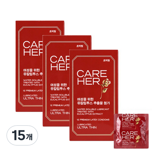 케어허 콘돔, 12개입, 15개