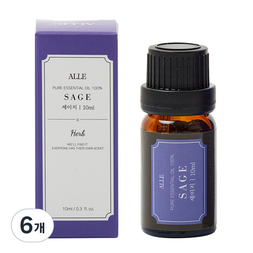 알레 퓨어 에센셜 오일 백프로 세이지, 10ml, 6개