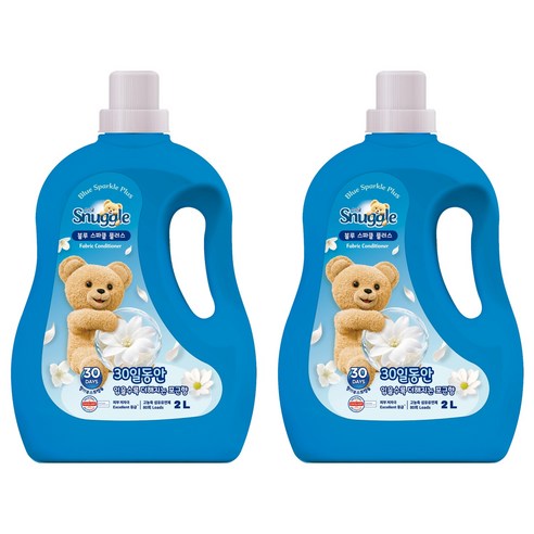 스너글 블루 스파클 플러스 섬유유연제, 2L, 2개