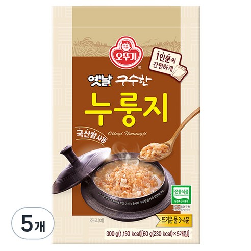 오뚜기 누룽지 (60GX5), 5개, 300g