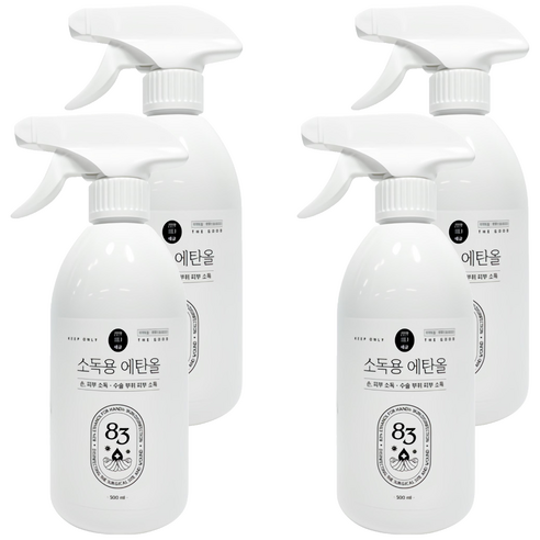 정말싫다 청솔 소독용 에탄올, 4개, 500ml