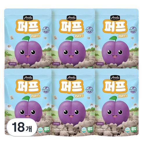 아넬라 유기농인증 퍼프, 푸룬, 20g, 18개
