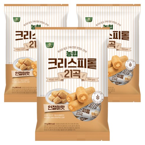 농협식품 크리스피롤 21곡 인절미맛, 3개, 170g