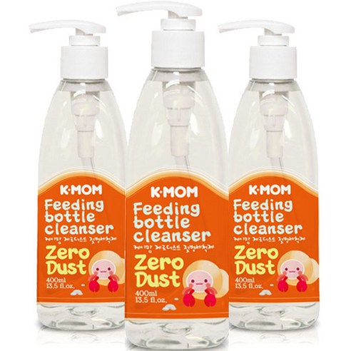 케이맘 제로더스트 액상 젖병세정제 퓨어레몬향, 400ml, 3개