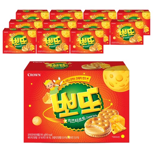 크라운 뽀또 치즈타르트, 161g, 12개