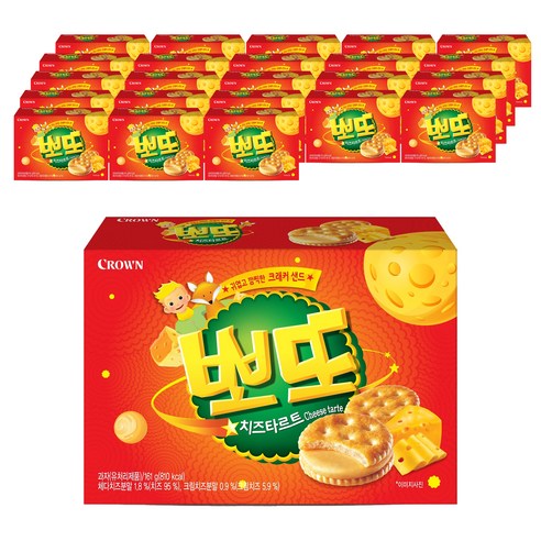 크라운 뽀또 치즈타르트, 161g, 24개