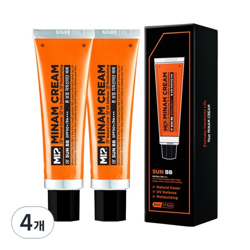 미프 남성용 미남 썬 비비크림 SPF50+ PA+++ 50ml, 4개