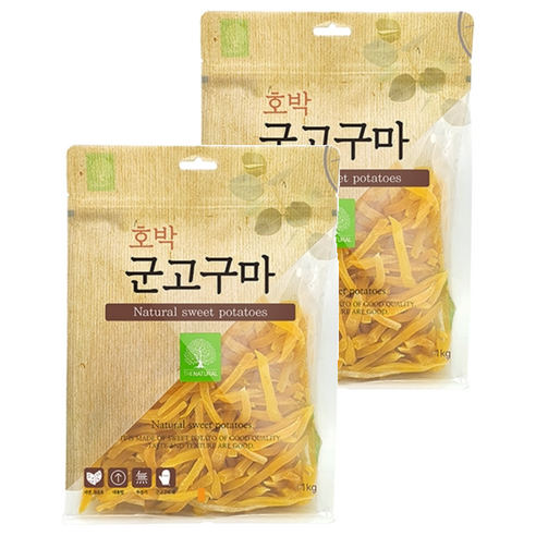 더내추럴 강아지 호박 군고구마 스틱 1kg, 2개