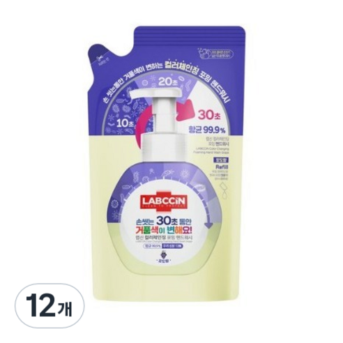 랩신 컬러체인징 핸드워시 포도향, 450ml, 12개
