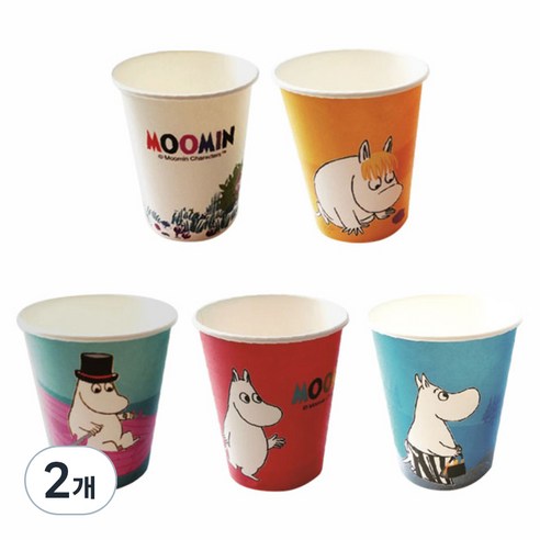 무민 5종 컬러 종이컵 270ml, 50개입, 2개