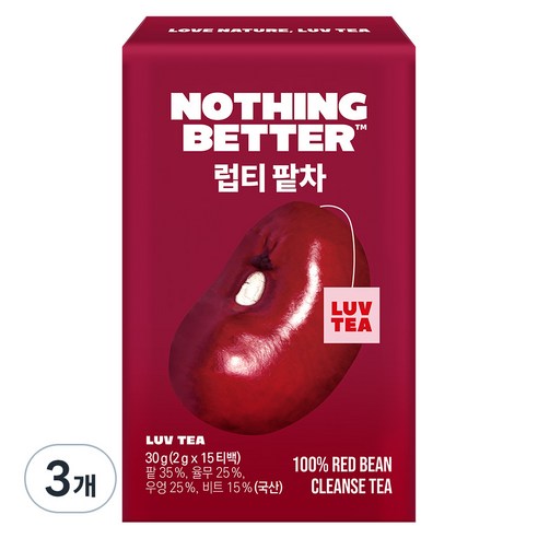 럽티 팥차 티백, 2g, 15개, 45개