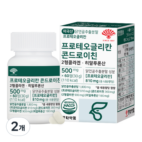 동화약품 프로테오글리칸 콘드로이친 2형콜라겐 히알루론산 30g, 60정, 2개