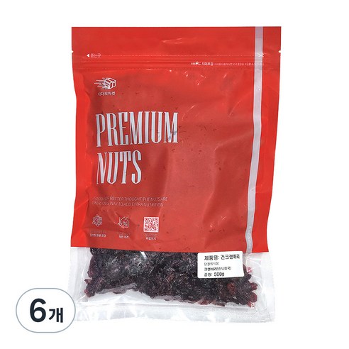 다다모마켓 건크랜베리, 500g, 6개