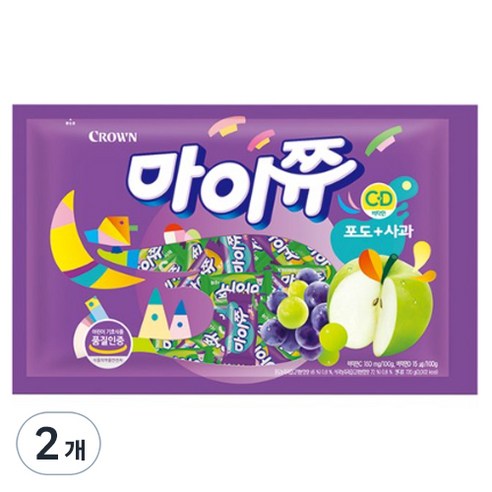 마이쮸 츄잉캔디 포도 사과, 720g, 2개
과자/초콜릿/시리얼 마이쮸 츄잉캔디 포도 사과, 720g, 2개
과자/초콜릿/시리얼