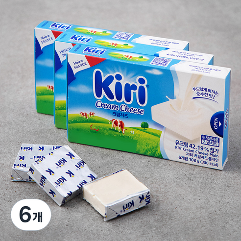 끼리 크림치즈 포션 플레인 6개입, 108g, 6개