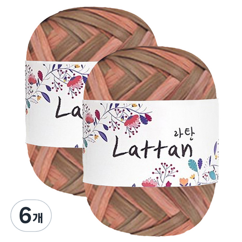 yarna 라탄 2볼 라피아실 40g, 38번(무광나염), 6개