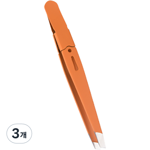 바코젤 눈썹 미용 핀셋 족집게, 오렌지, 3개