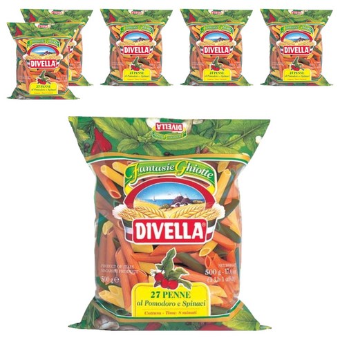 디벨라 삼색펜네 지티 리가떼 파스타, 500g, 6개