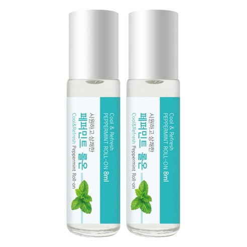 더허브샵 아로마 롤온 오일 페퍼민트, 8ml, 2개