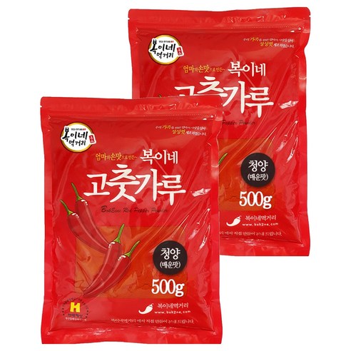 복이네먹거리 중국산 청양고추가루 매운맛 떡볶이 소스용, 500g, 2개