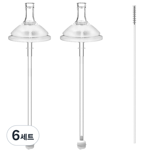 순수아 유아용 프리미엄 교체용 빨대 리필 세트 추형, 6세트