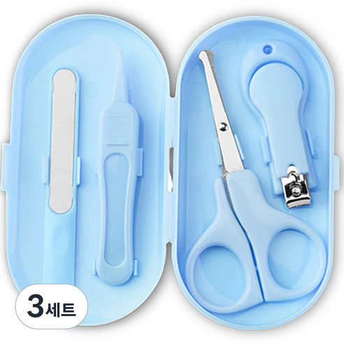 잇곰 심플 유아 손톱 깎이 4종 세트, 블루, 3세트