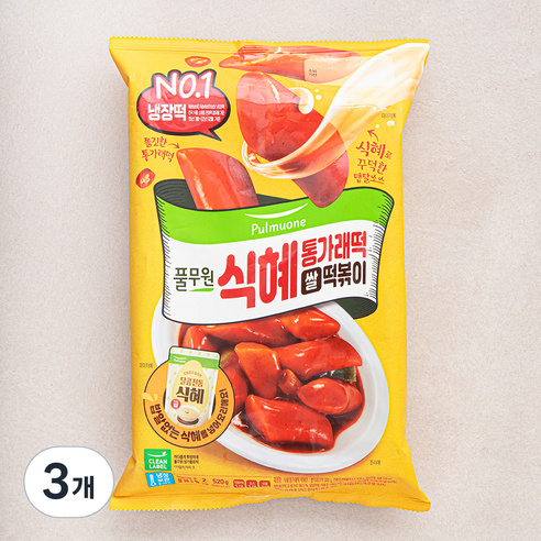 풀무원 식혜 통가래떡 쌀 떡볶이 2인분, 520g, 3개