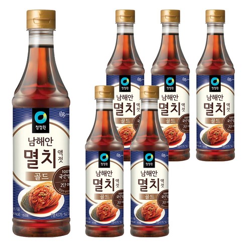 청정원 남해안 멸치액젓 골드, 1kg, 6개