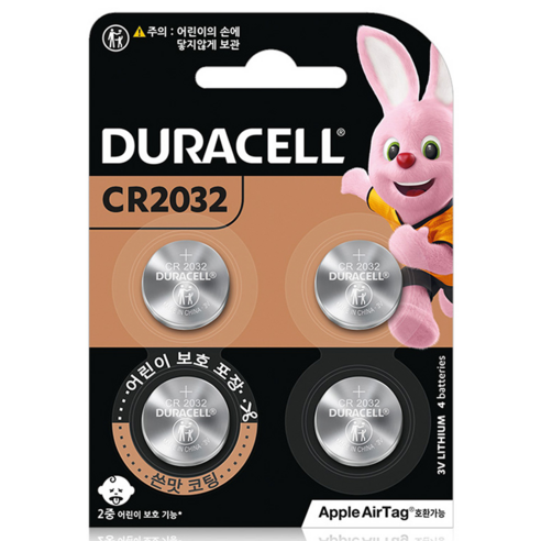 듀라셀 쓴맛 코팅 리튬 코인 건전지 CR2032, 4개입 세트