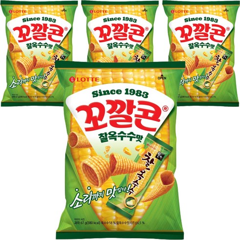꼬깔콘 찰옥수수맛, 67g, 4개