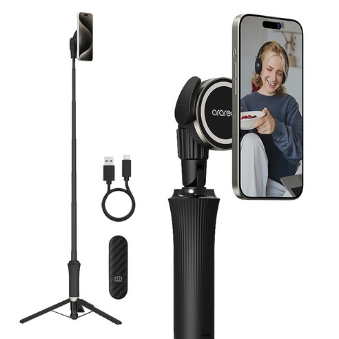 스페이스쉴드 DJI 오즈모 액션4 3 카메라 스크린 렌즈 보호필름 3종 x 2p 세트, 1개 1인방송 전문관 12 아라리 맥피포드 프로 맥세이프 마그네틱 스마트폰 삼각대, WS-23003-3, 블랙, 1개