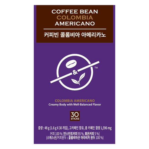 커피빈 콜롬비아 아메리카노 스틱커피, 1.6g, 30개입, 1개